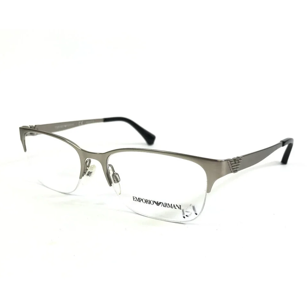 Emporio Armani Eyeglasses Frames EA1019 3045 Matte Silver Half Rim 52-17-140